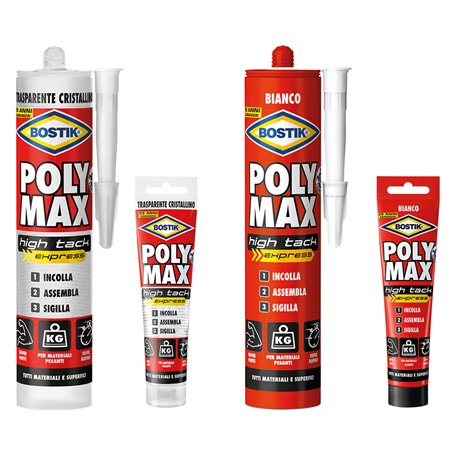 12PZ ADESIVO SIGILLANTE UNIVERSALE 'POLY MAX' HTE gr. 115 - cristal (clip strip)