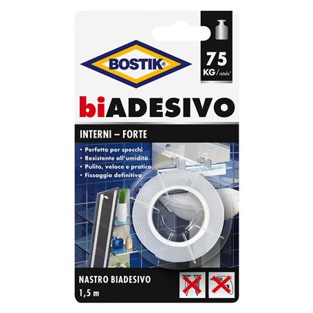 6PZ NASTRO BIADESIVO IN SCHIUMA PER INTERNI mm. 19 x 1,5 mt