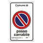 CARTELLO 'PASSO CARRABILE' cm 60 x 40