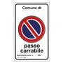 CARTELLO 'PASSO CARRABILE' cm 60 x 40