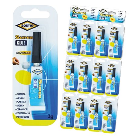 12PZ ADESIVO ISTANTANEO 'SUPER GLUE' gr. 3 (jumbocard)