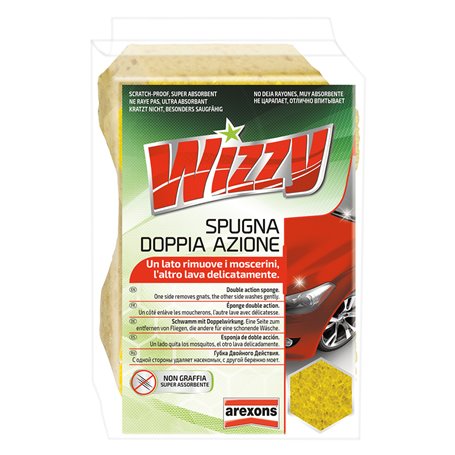 SPUGNA LAVAGGIO AUTO DOPPIA AZIONE 'WIZZY' cm 16 x 10,5 x 7