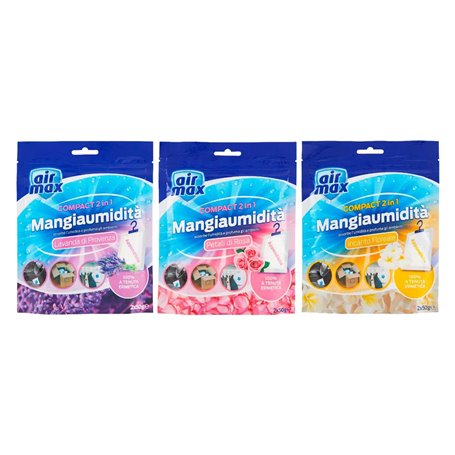 12PZ ASSORBIUMIDITA' IN BUSTA APPENDIBILE 'COMPACT' 2 buste x 50 gr. - fragranze miste