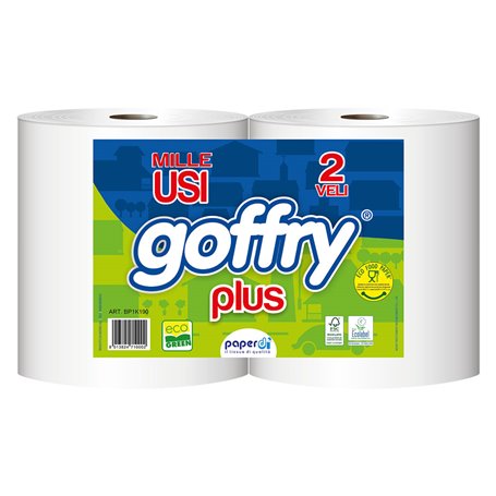 2PZ BOBINA CARTA 'GOFFRY PLUS' Kg 1,85 a rotolo circa