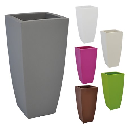 VASO QUADRO 'STILO' cm 40x40xh.90 - 20 lt. marrone