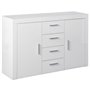 MOBILE 2ANTE+4CASSETTI LACCATO BIANCO 134X40X86