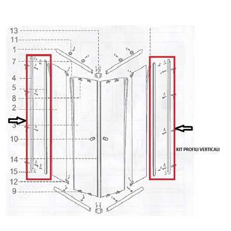 1PZ BOX DOCCIA CM.70X90(KIT PROFILI VERTICALI)