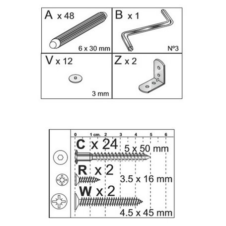 1PZ ACCESSORI MONTAGGIO X KIT LIBRERIA ZIG-ZAG