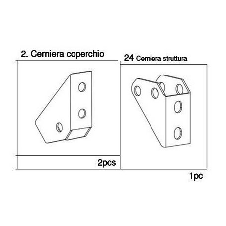 1COPPIA CP CERNIERE N. 2 N. 24 X BARBECUE ASADO