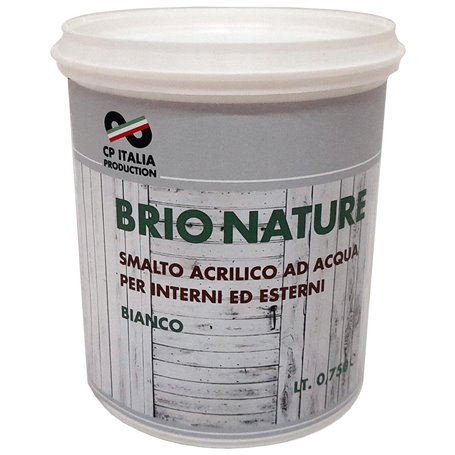 6PZ SMALTO SATINATO ALL'ACQUA BRIONATURE BIANCO LT.0,750