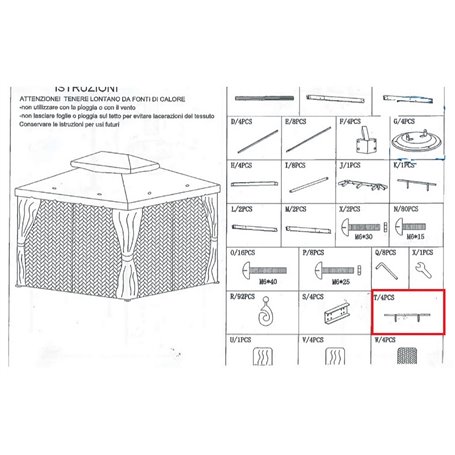 PARTICOLARE T X GAZEBO ADVENTURE MAGNUM 3,6X4,8