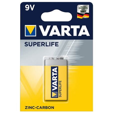 10PZ VARTA SUPERLIFE ZINCO 9V BLISTER 1PZ