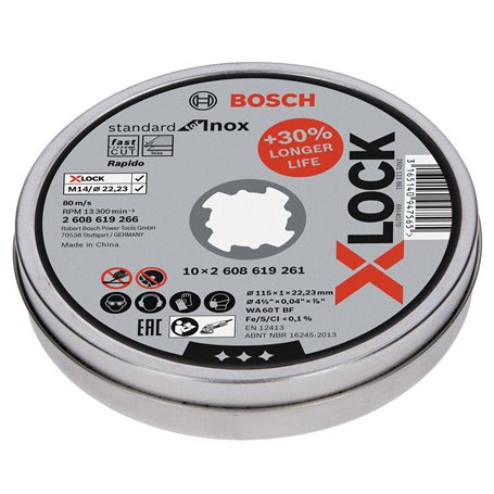 BOSCH-B 10 DISCHI PER INOX X-LOCKMM.115X1,0