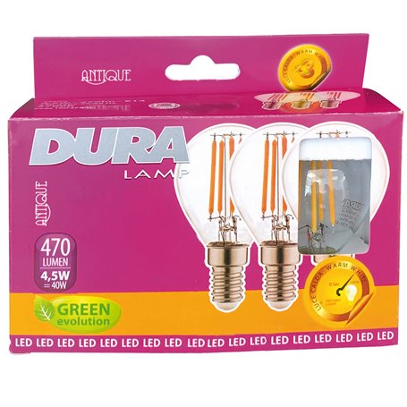 10PZ LED SET 3 SFERA 4W E14 L470-2700K CALDA