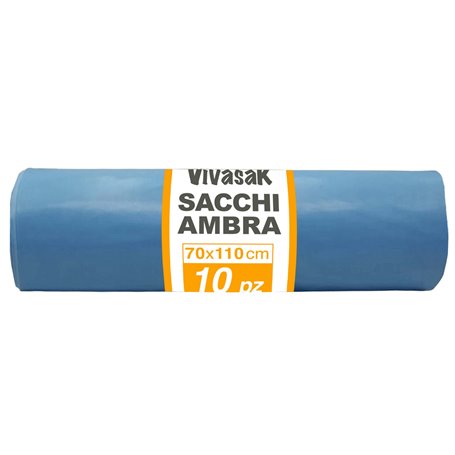 20PZ SACCHI NETTEZZA URBANA IN ROTOLO 70X110 AZZURRO (GR 800 CA)