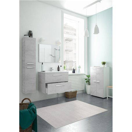 KIT MOBILE BAGNO ARUBA 2CASSETTI CM.80X45X57H CEMENTO