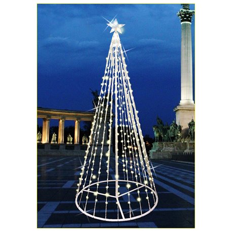 ALBERO LUMINOSO 3D CON STELLA 576LED CALDA CM80X200