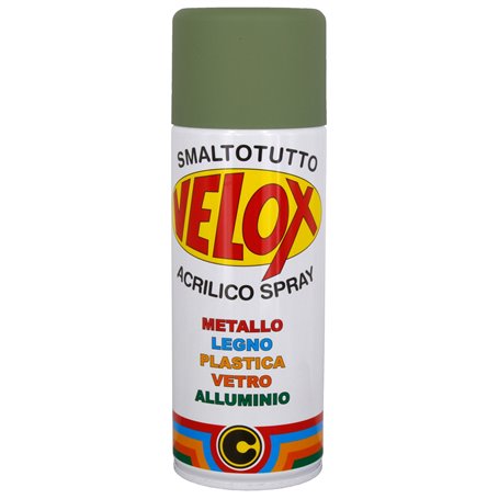 6PZ VELOX SPRAY ACRILICO VERDE MILITARE OPACO/CHIARO RAL 6013