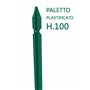 PALETTO A "T" SEZIONE MM 30X30X3 ALTEZZA 100 CM PLASTIFICATO VERDE PER RECINZIONI