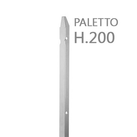 Paletto a T altezza 200 CM sezione mm 30x30x3 ZINCATO Palo Colore ZINCO da GIARDINO recinzione in ferro