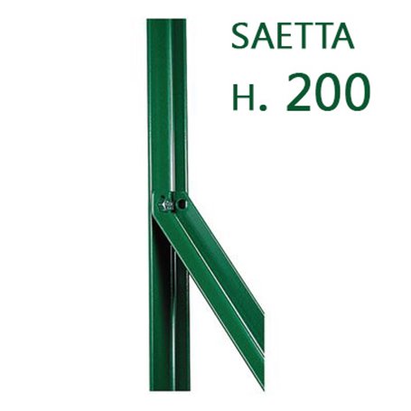 1PZ SAETTA A "L" ALTEZZA 200 CM VERDE PLASTIFICATA Per sostegno paletti per recinzione