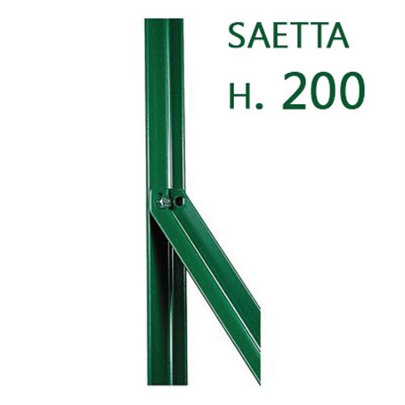 Saetta di sostegno a L H 200 CM 25x25x3 mm PLASTIFICATA per paletti in ferro a T da H 225 e 250 | recinzioni da GIARDINO
