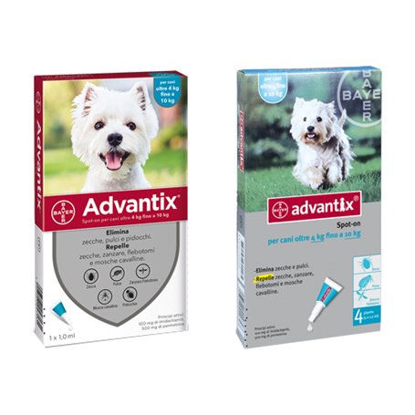 1PZ ADVANTIX CANI DA 4 A 10 KG. CF.4 PIPETTE DA 1 ml