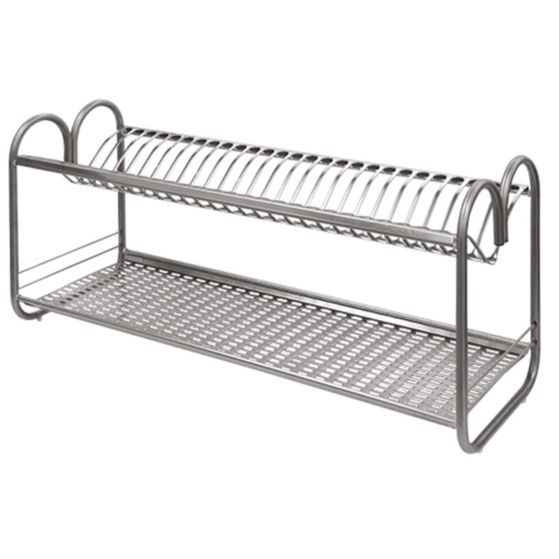 Scolapiatti In Acciaio Inox 56cm Con Vaschetta Antigoccia - Per Pensili Da 60cm