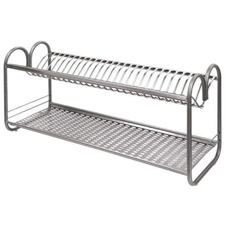 SCOLAPIATTI INOX CON SUPPORTI LATERALI CM 70