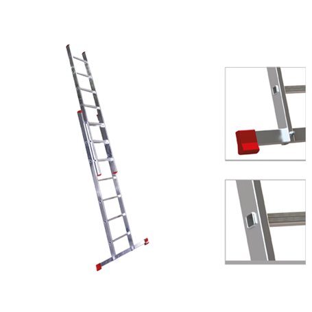 Scale Step Up duplici alluminio Gradini 2x8 Kg 10,2 LUNGHEZZA TOTALE 3,46 mt