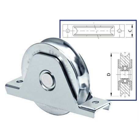 RUOTE CANCELLI ZINCATE 337 DIAMETRO MM.120 PORTATA 220KG