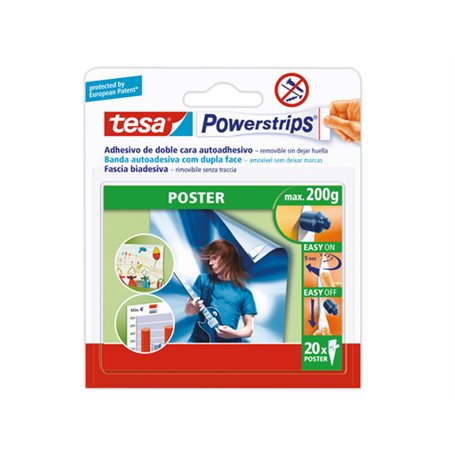 1PZ STRISCE TESA POWERSTRIPS 58303 CF.20PZ.