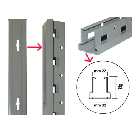 MONTANTI LB1 SCAFFALATURE A GANCIO ART.G772/12 H.200 CM