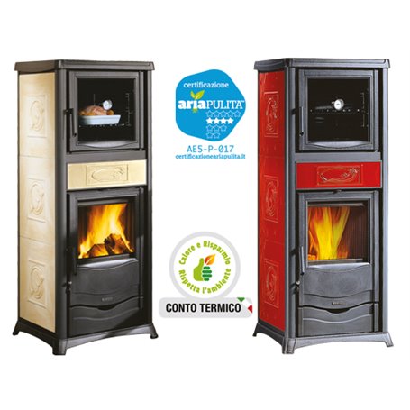 STUFA ROSSELLA PLUS FORNO LIBERTY BORDEAUX