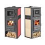 STUFA KALOROSA CON FORNO CREMA CM.49,5X46X115H CARICO 26,5X18,5CM FORNO 27X23CM