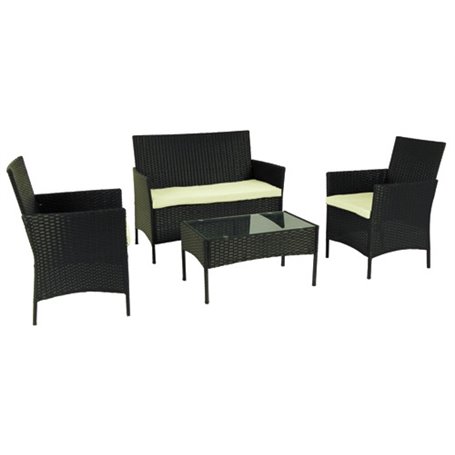 SET RATTAN PANAMA DIVANO+TAVOLO+2 POLTRONE