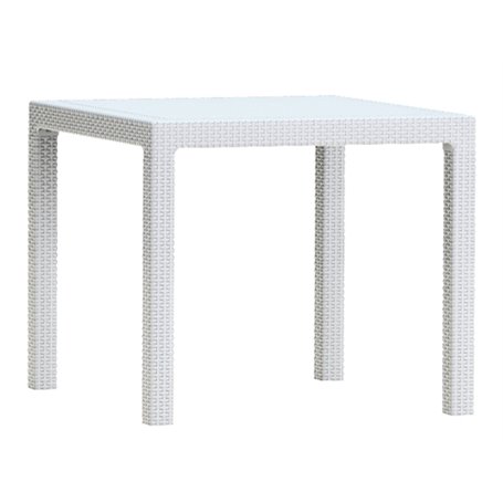 TAVOLI RATTAN KETER QUARTET BIANCO CM.95x95x74H