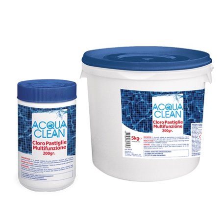 Cloro tricloro multifunzione pastiglie Acqua Clean per piscine Confezione 25 Kg