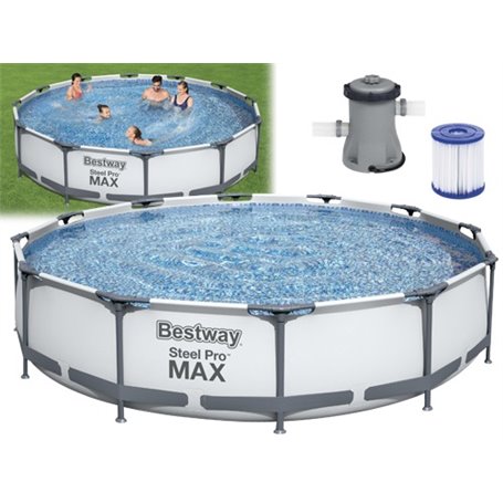 Piscine tonde Steel Pro Max BestWay 56416 DIAMETRO 366xH76 cm Capacità 6.473 Lt