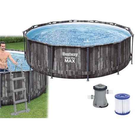 Piscine tonde Steel Pro Max Set BestWay 5614X DIAMETRO366xH100 cm. 9.150 Lt.