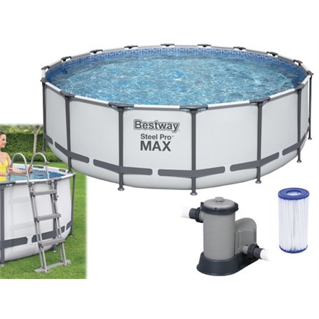 Piscine tonde Steel Pro Max BestWay 5612Z DIAMETRO488xH122cm Capacità 19.480 Lt