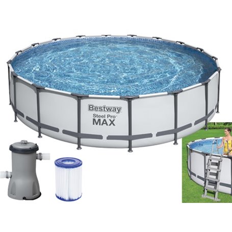 PISCINA TONDE STEEL PRO MAX BESTWAY 56438 DIAMETRO457XH122 CM CAPACITÀ 16.015LT