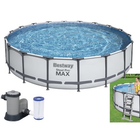 PISCINA TONDE STEEL PRO MAX BESTWAY 56462 DIAMETRO549XH122CM CAPACITÀ 23.062 LT