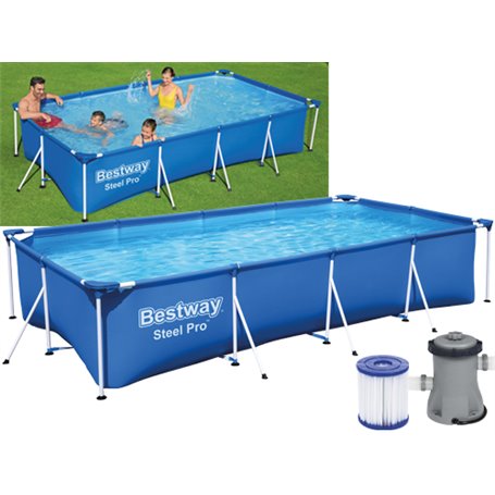 PISCINA RETTANGOLARI STEEL PRO BESTWAY 56424 400X211XH81 CM. CAPACITÀ 5.700 LT.