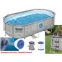 Piscine ovali BestWay Oblò 56714 427x250xH100 CM Capacità 7,250 Lt