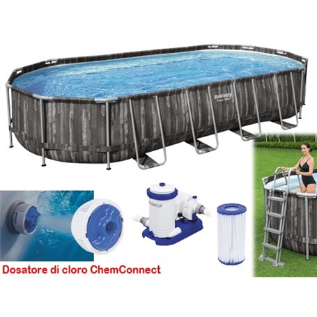 Piscine ovali Steel Set BestWay 5611T DIAMETRO732x366xH122cm Capacità  25.495Lt