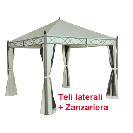 Gazebo acciaio Santo Domingo 300x300xHmax 260 cm.