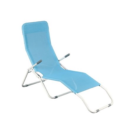 SEDIE SPIAGGIA SDRAIO OSCILLANTI LONG BEACH 63X200CM IN ACCIAIO COLORE BLU