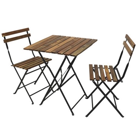 SET BISTROT WOODY TAVOLO(CM.60x60x74H)+2 SEDIE(CM.41x42x82H)