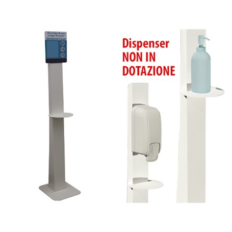 Porta dispenser igienizzanti a piantana Basic Simple base 29x34 cm. H 145 cm. 